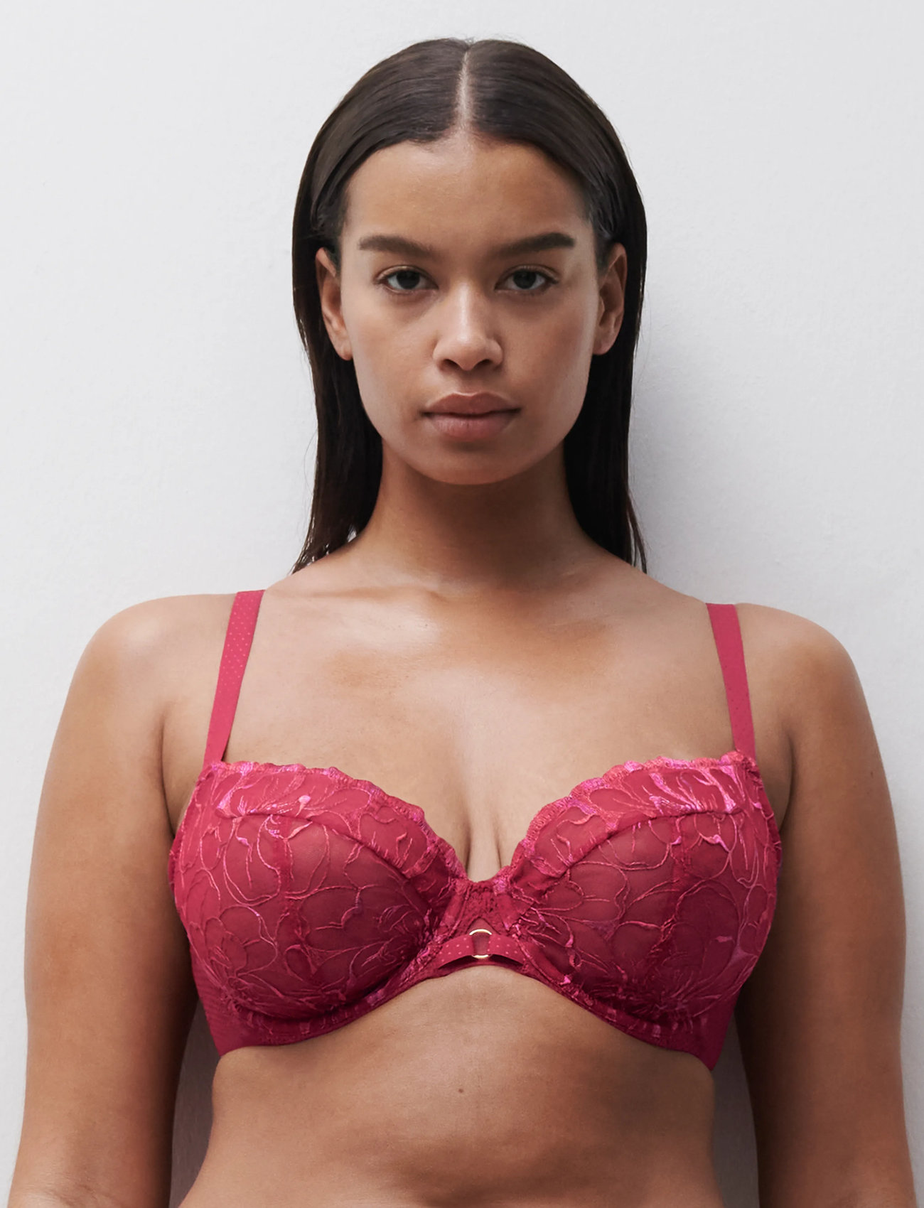 CHANTELLE Fleurs Underwire Covering Bra, D x 85, Red, Bh'Er Og Toppe > Bh'Er Med Fuld Skål, Dame