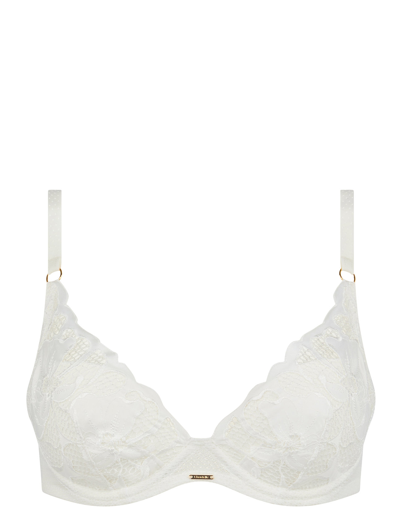 Fleurs Signature Plunge T-Shirt Bra Lingerie Bras & Tops T-shirt Bras White CHANTELLE