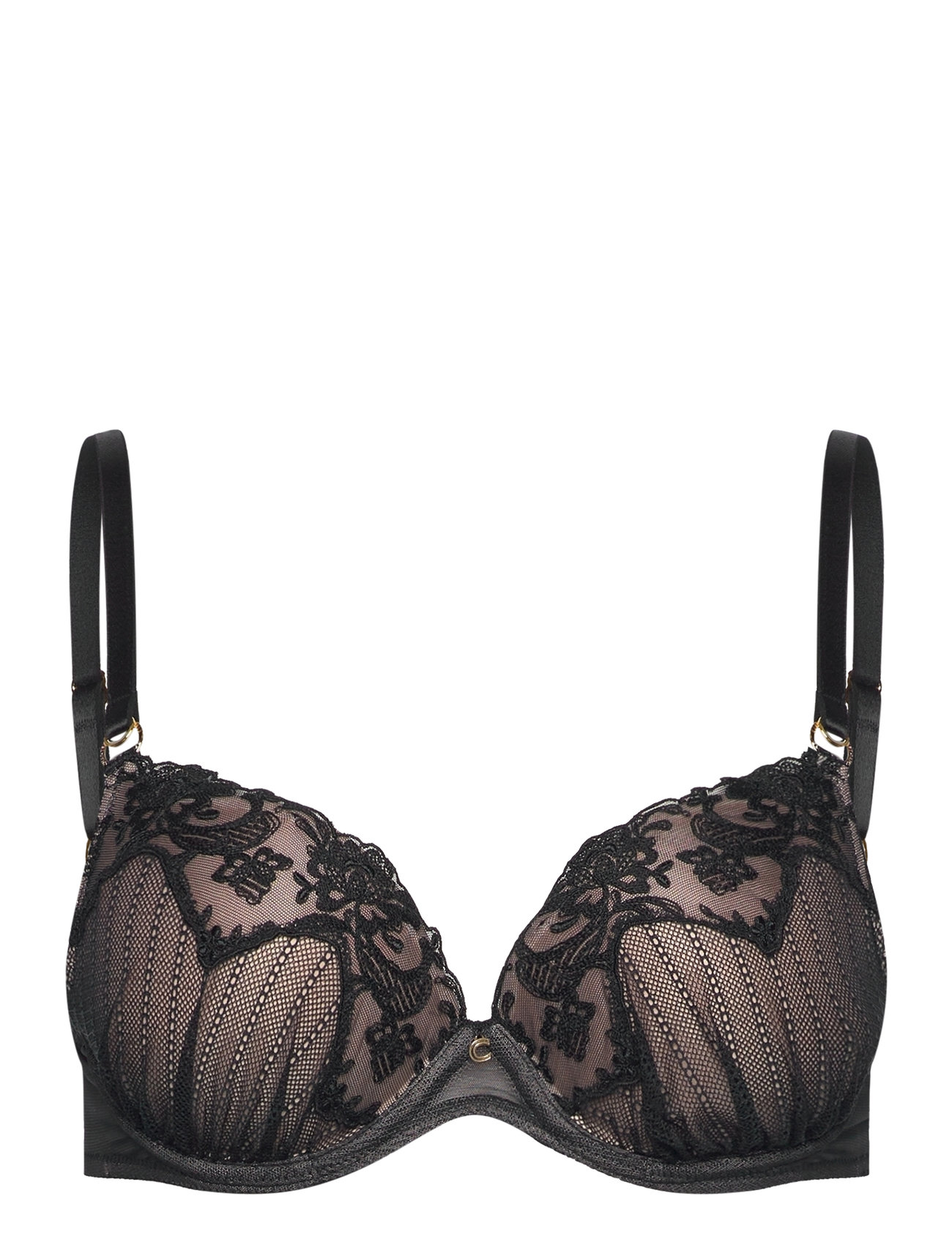 CHANTELLE Cabaret Sauvage T-Shirt Push Up Bra Svart