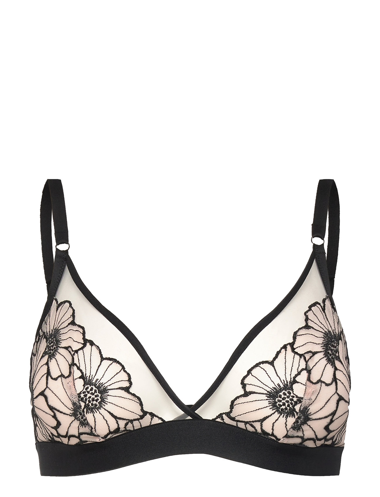 Lush Wirefree Triangle Bra Lingerie Bras & Tops Soft Bras Bralette Black CHANTELLE