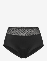 Period Panty Lace High Waist Brief - BLACK