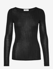 Chantelle Wool/Silk Long Sleeve Top - BLACK