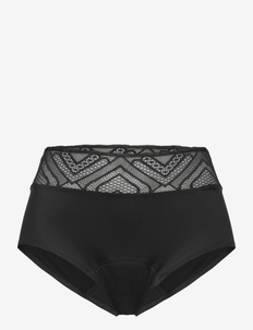 Period Panty Lace High Waist Brief - hipster & boyshorts - black