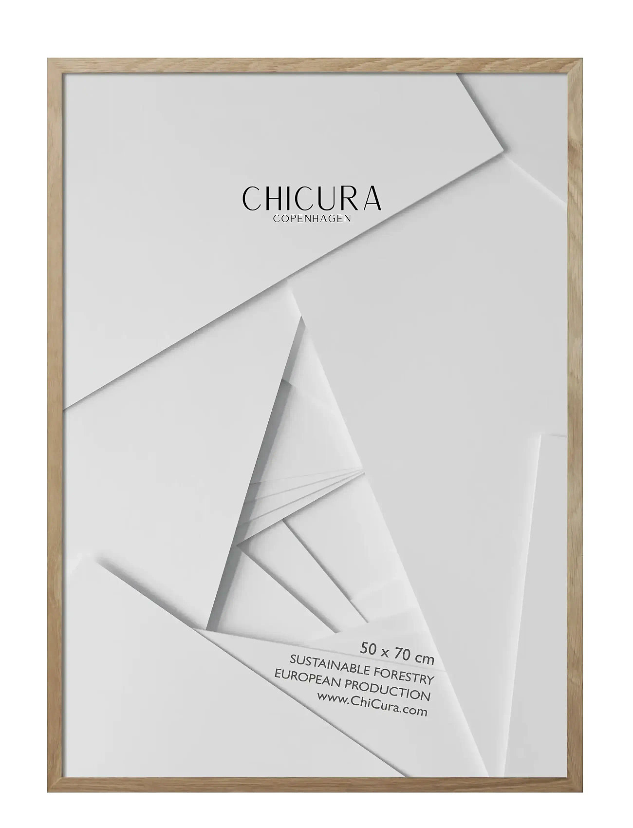 CHICURA Wooden Frame - Oak - Anti-Reflective Acrylic Beige - 50X 70CM - Unisex