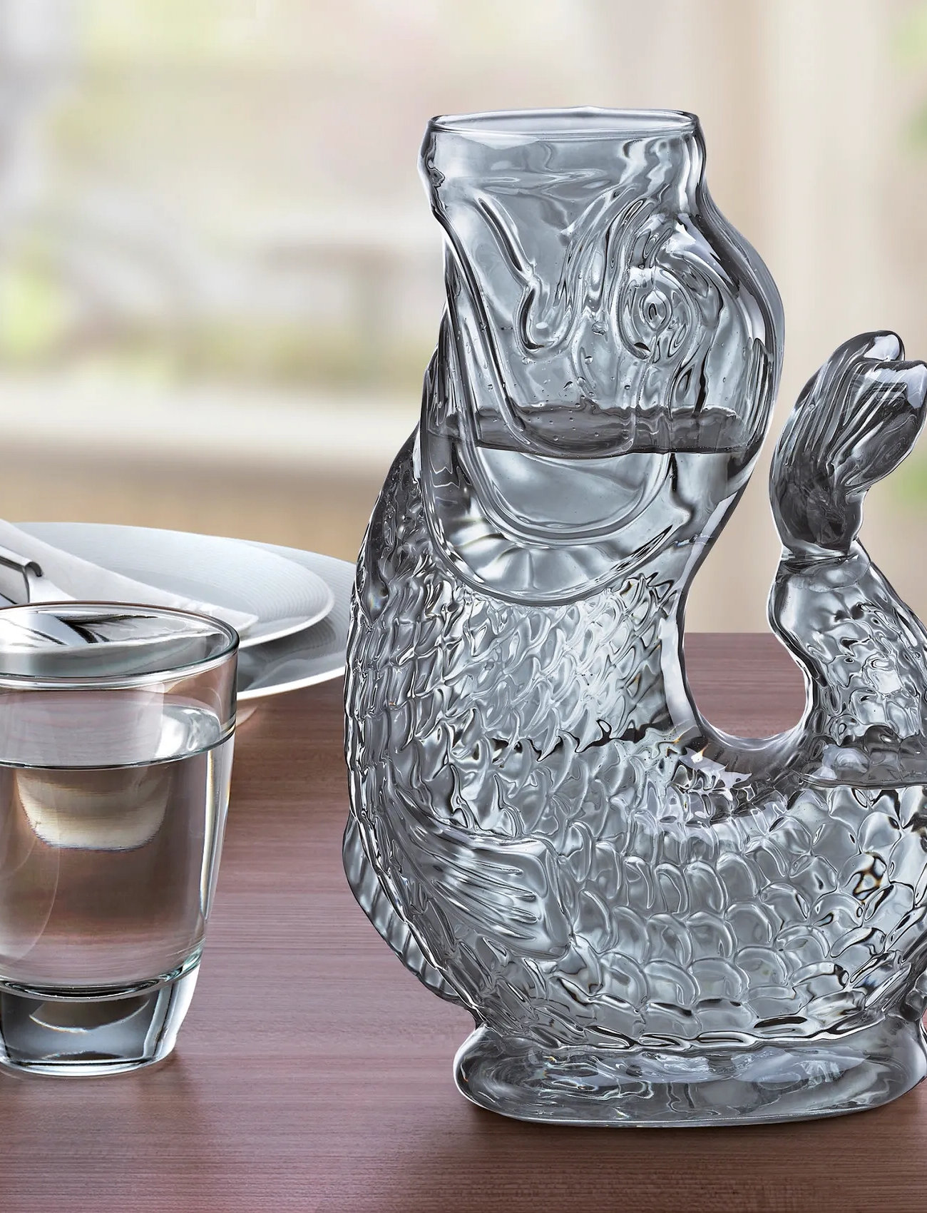 cilio Vandkaraffel Fisk, Grå, Glas, Nemo, 1 L, Grey, Kander & Karafler > Vandkarafler & Kander, Unisex