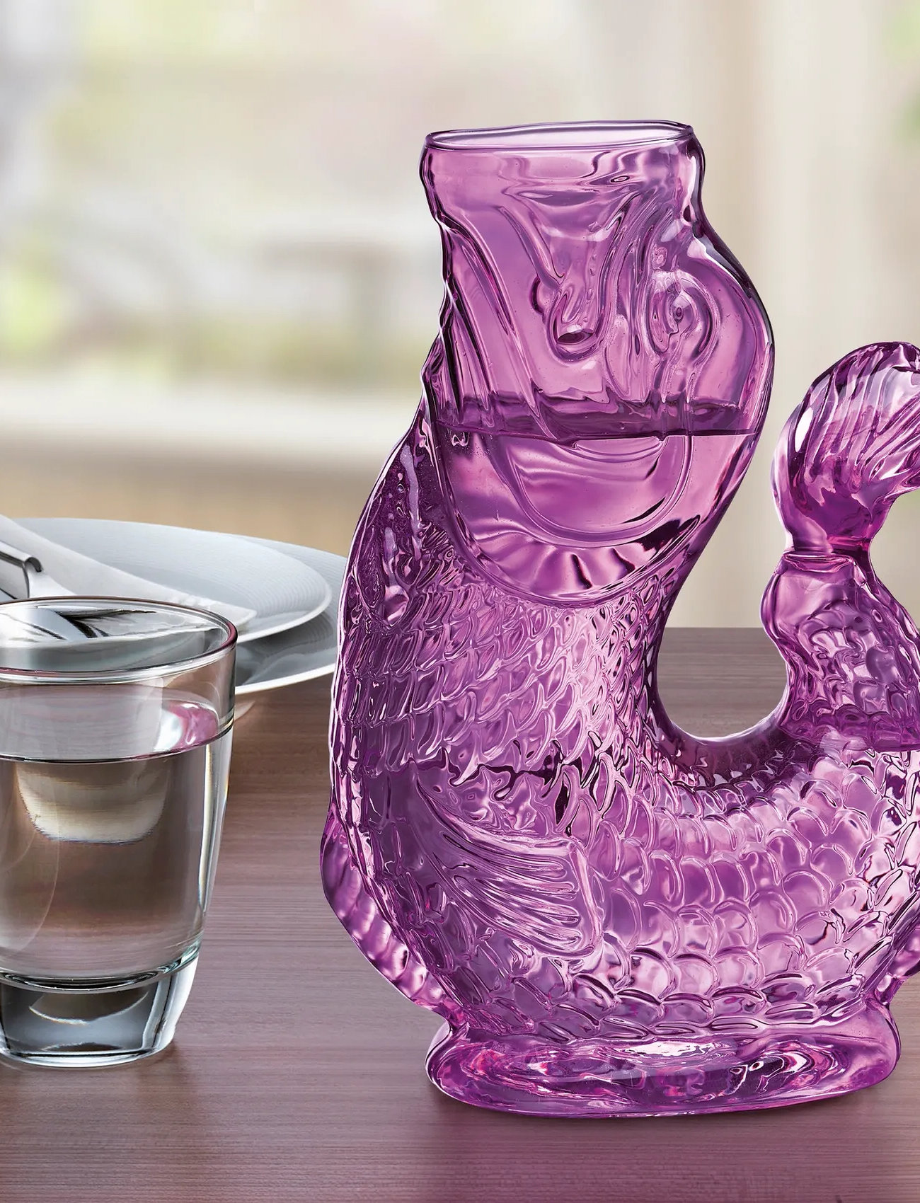 cilio Vandkaraffel Fisk, Lilla, Glas, Nemo, 1 L, Purple, Kander & Karafler > Vandkarafler & Kander, Unisex