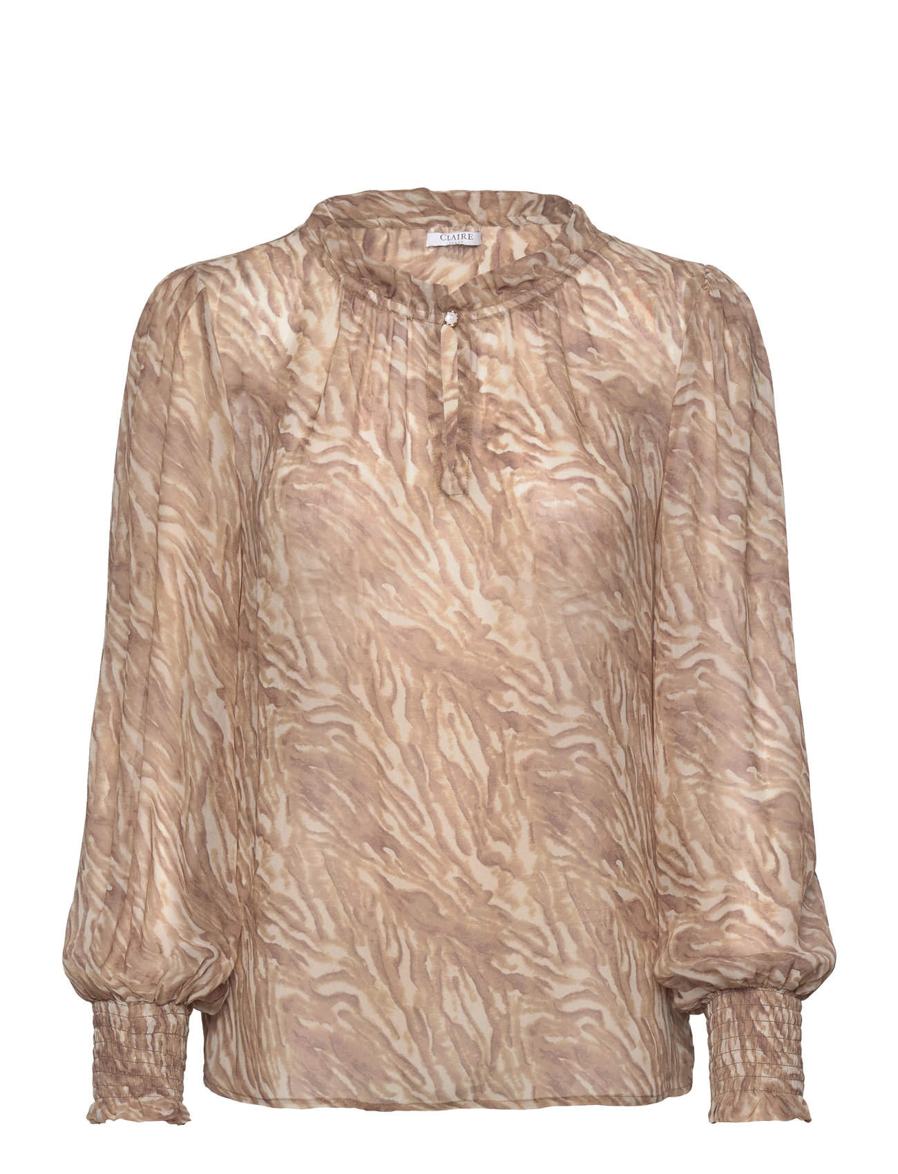 Raquel - Shirt Tops Blouses Long-sleeved Beige Claire Woman