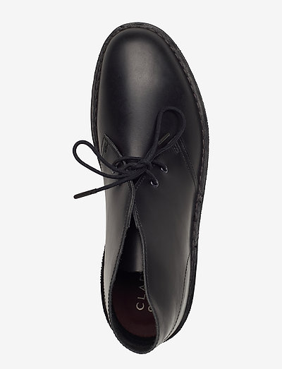 clarks desert boot black polished