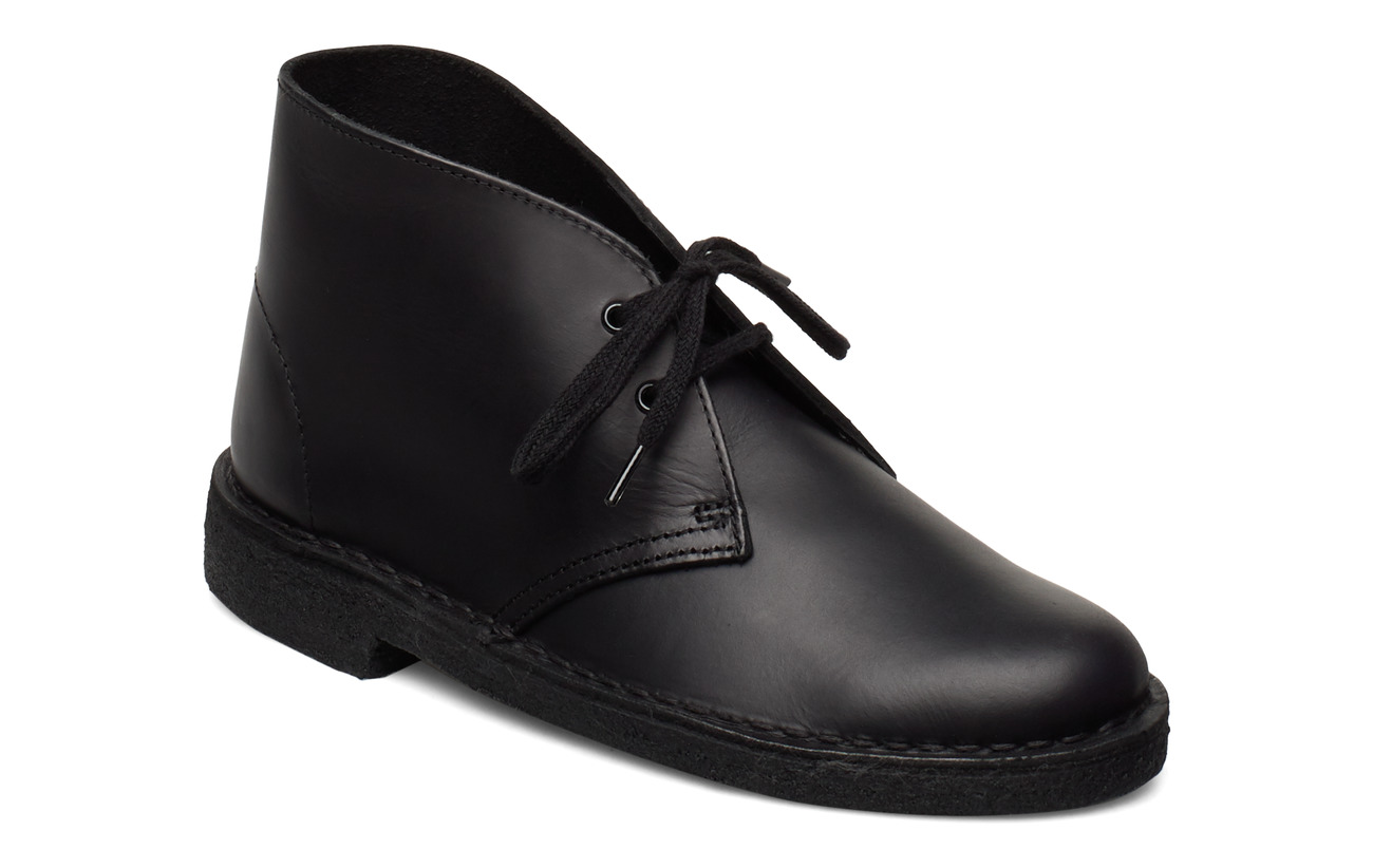clarks desert boots black leather