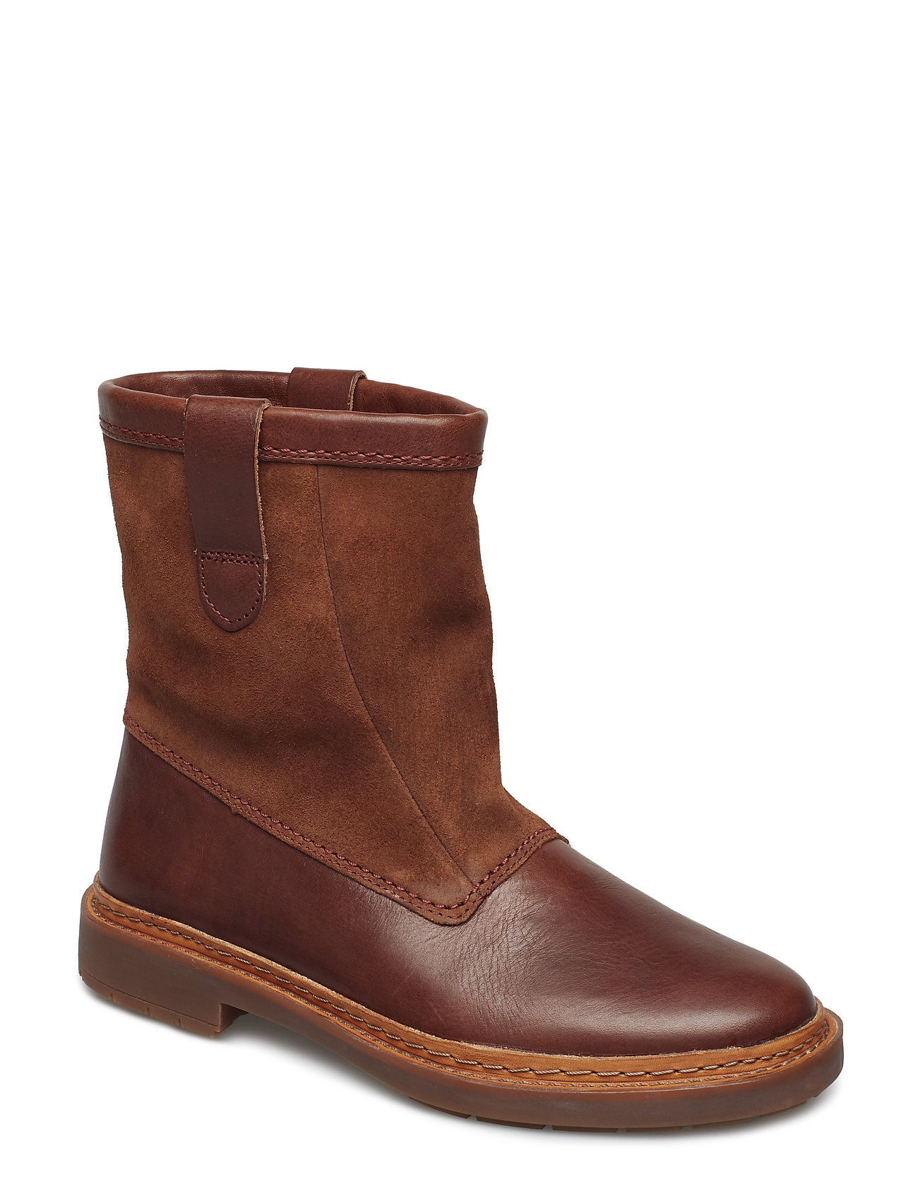 Trace Fern Gevoerde Enkellaars Lage Hak Bruin Clarks clarks kopen in de aanbieding