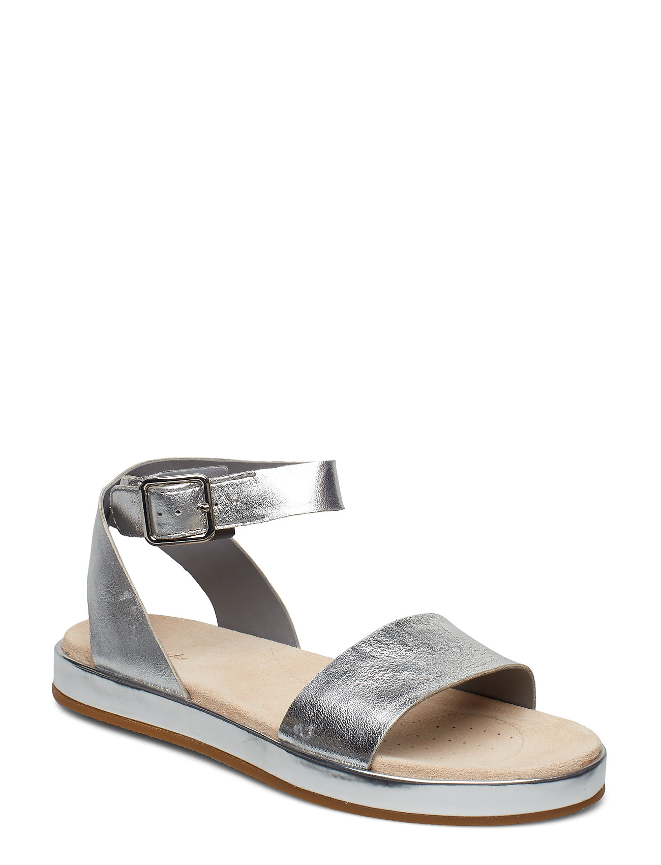 Botanic Ivy Platte Sandalen Zilver Clarks clarks kopen in de aanbieding