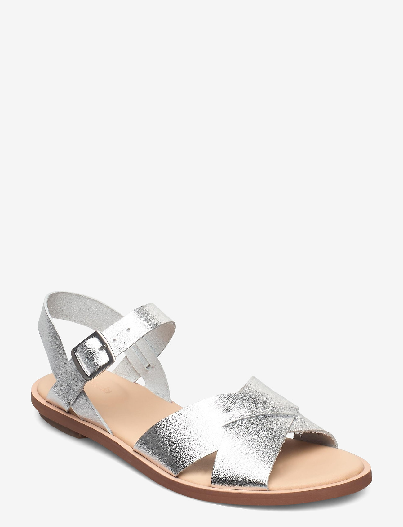 clarks sandals silver