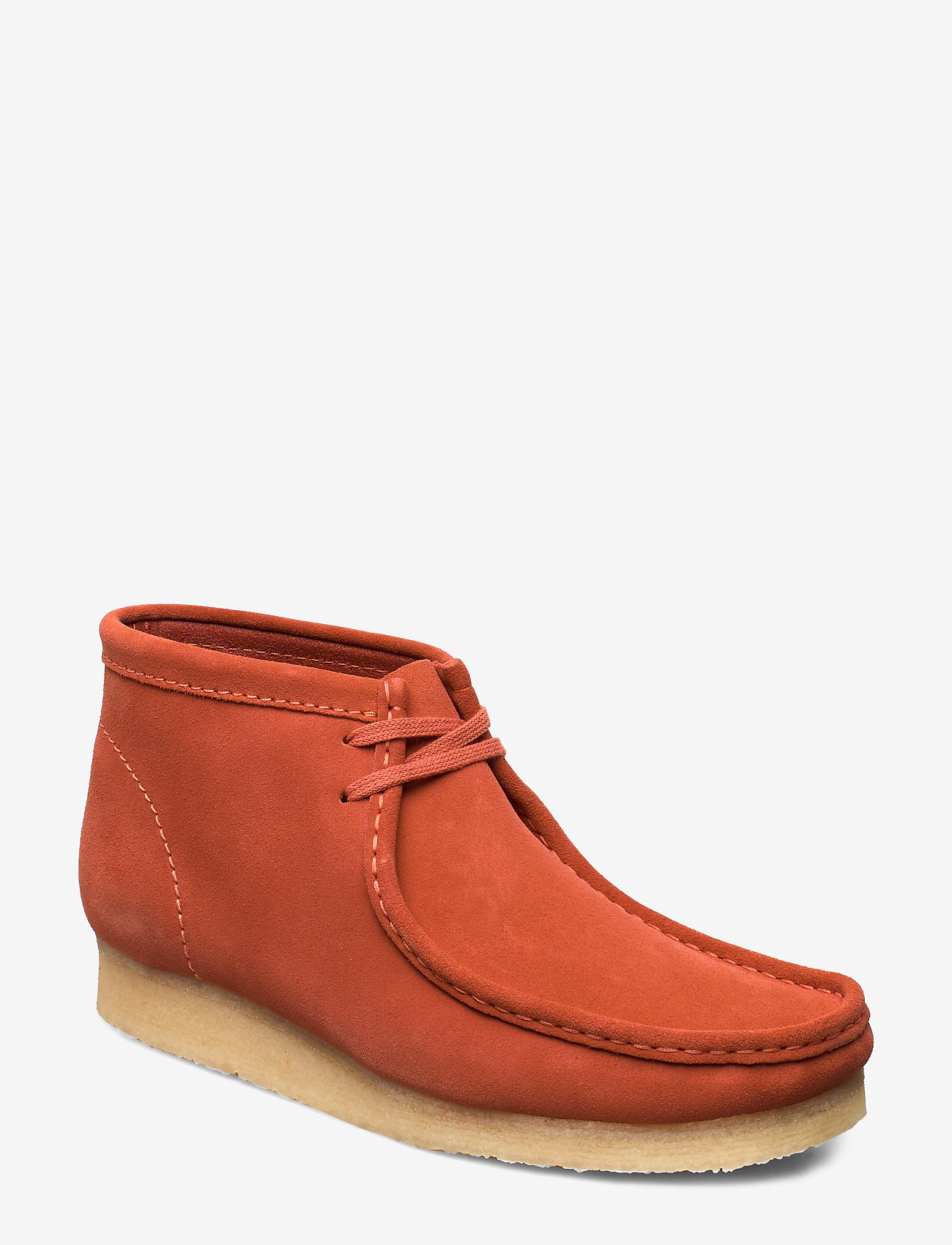 orange clarks wallabees