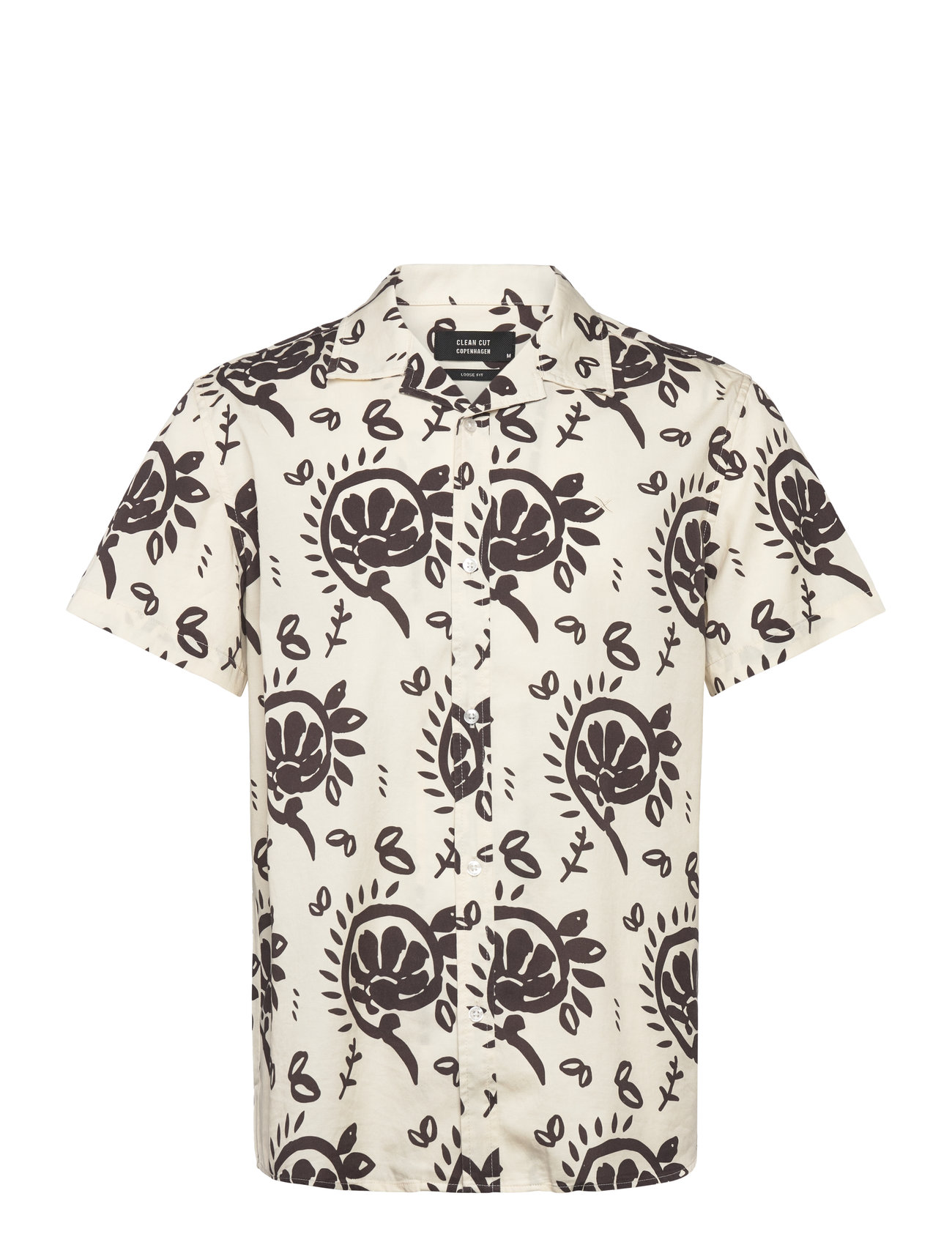 CLEAN CUT COPENHAGEN Bowling Ricco Shirt Ss Beige - XXL - Herren