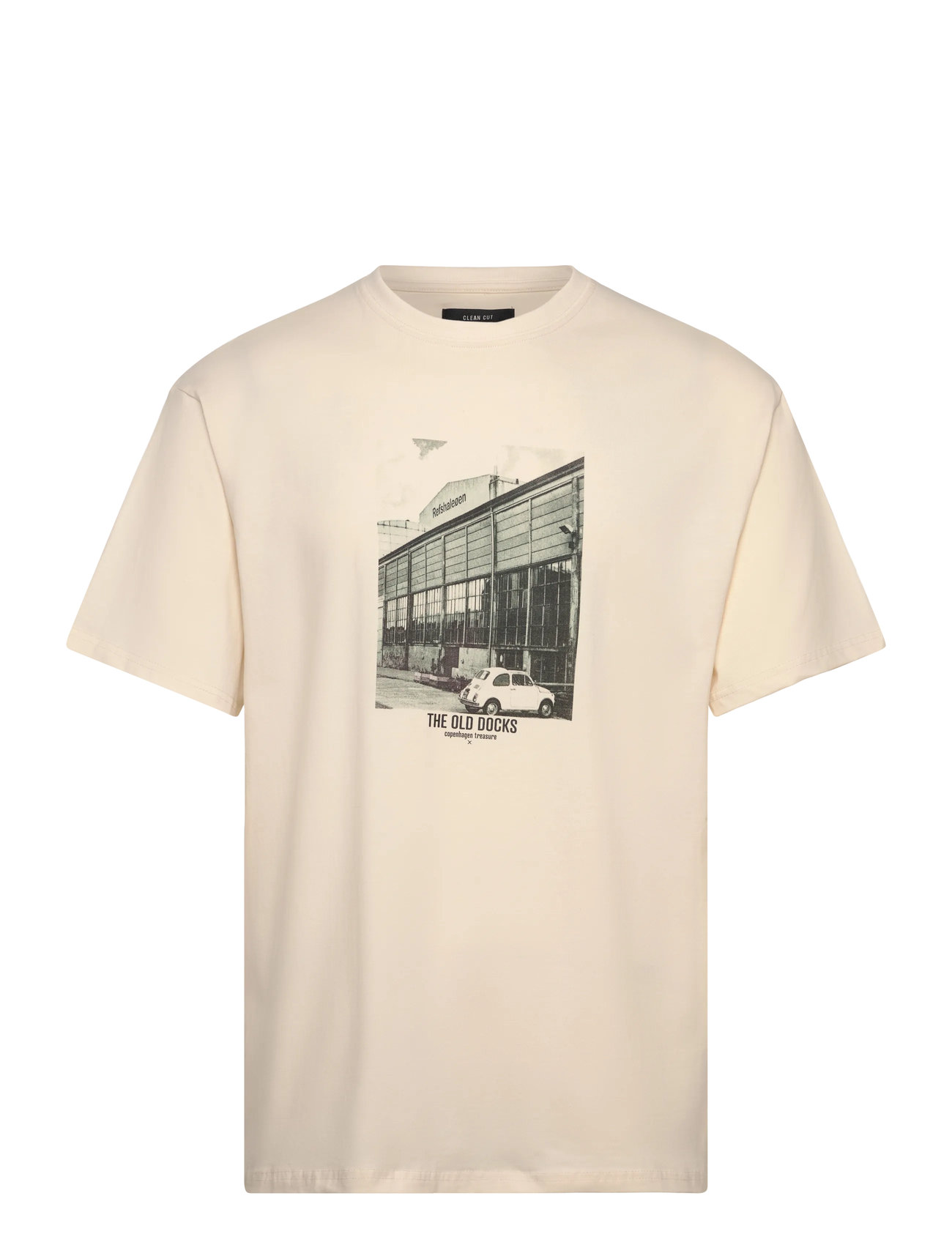 CLEAN CUT COPENHAGEN Old Docks Organic T-Shirt Cream - S - Herren