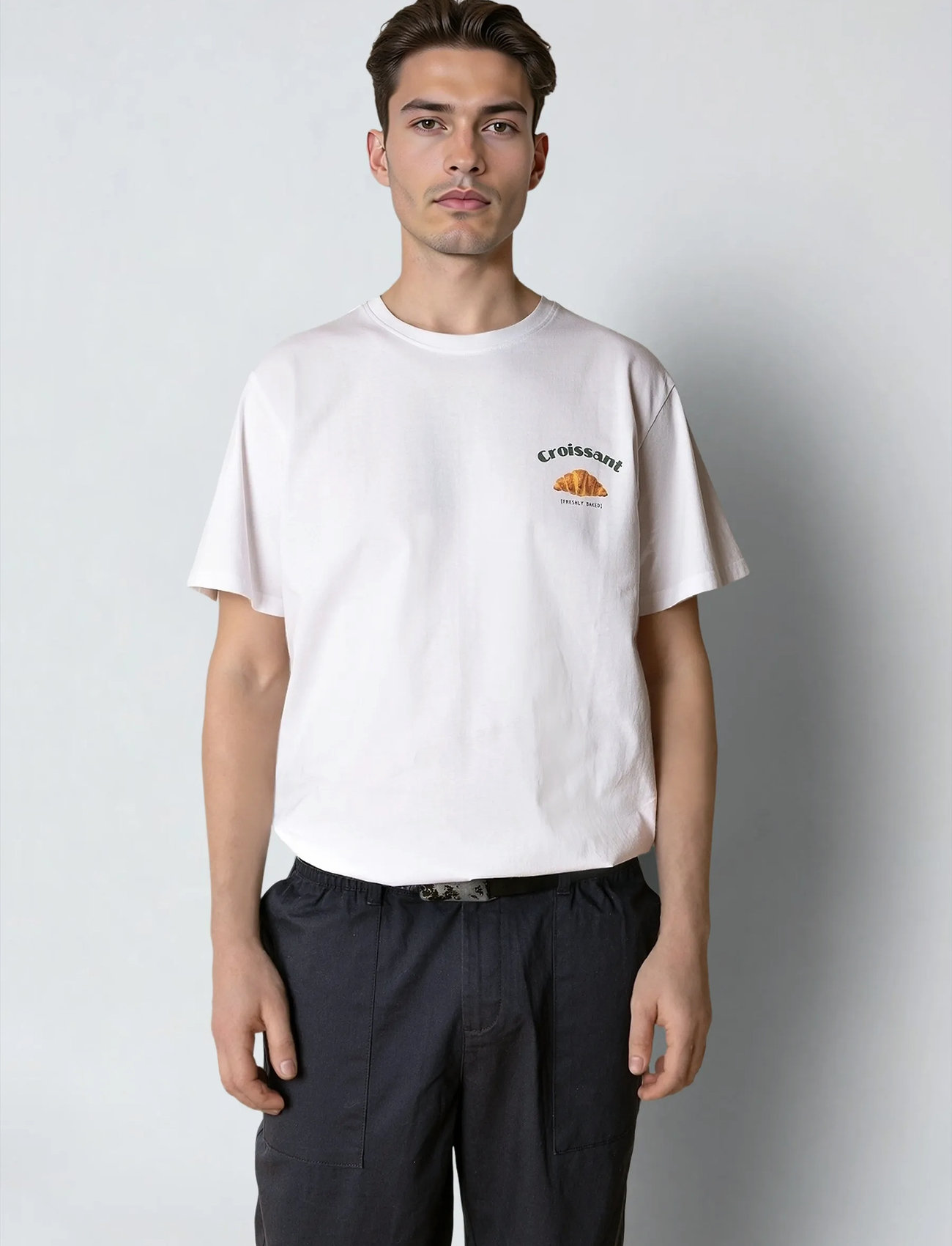 Clean Cut Copenhagen Croissant T-Shirt, M, White, T-Shirts > Kortærmede, Herre