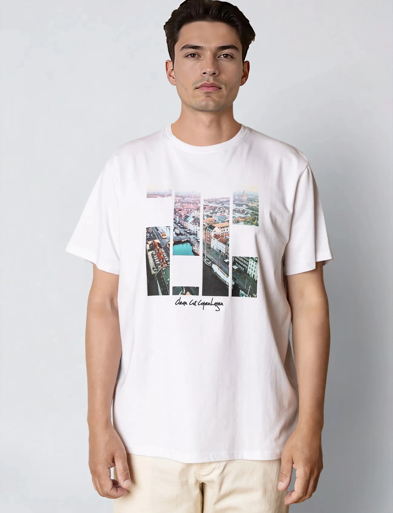 Clean Cut Copenhagen Copenhagen Organic View T-Shirt, XXL, White, T-Shirts > Kortærmede, Herre