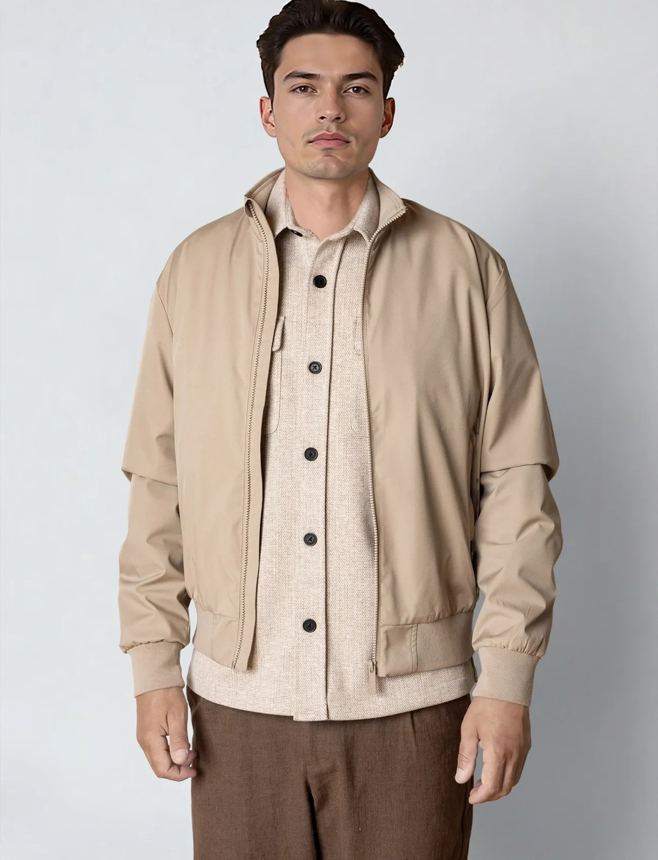 Clean Cut Copenhagen Adam Jacket, XL, Beige, Jakker > Bomberjakker, Herre