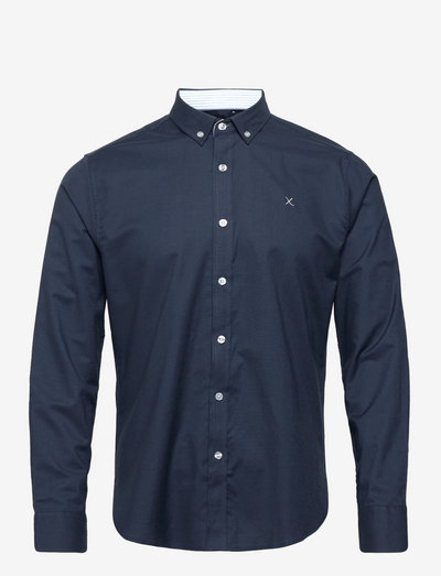 Oxford Stretch Plain L/S - oxford shirts - navy