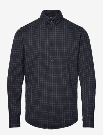 Hudson AOP Stretch Shirt LS - casual skjorter - navy big check
