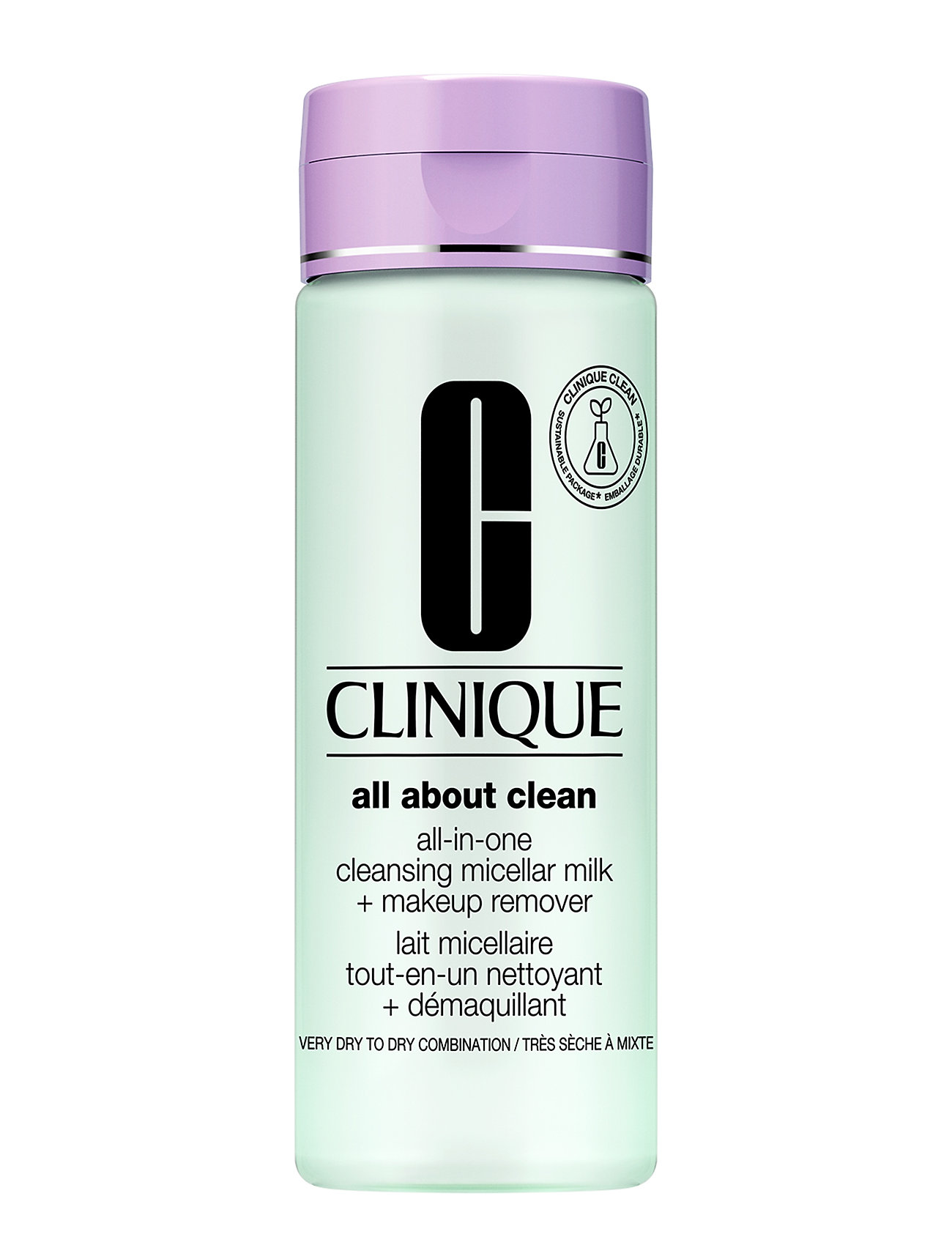 Clinique All About Clean Micellar Milk + Makeup Remover Skin Type 1 & 2 Nude