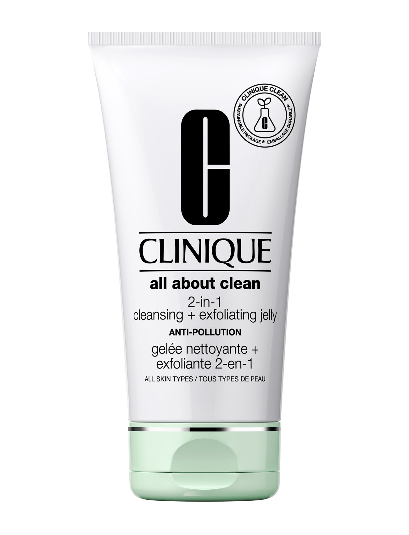 Clinique "Cli All About Clean 2-In-1 Cleansing+Exfoliating Jelly Ansigtsrens Makeupfjerner Nude Clinique"