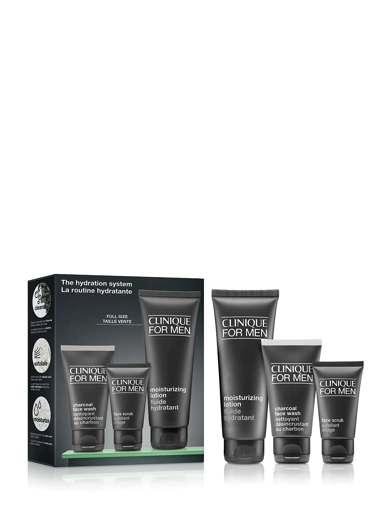 Clinique Clinique For Men The Hydration System Set, One Size, Black, Ansigt > Fugtighedscreme, Herre