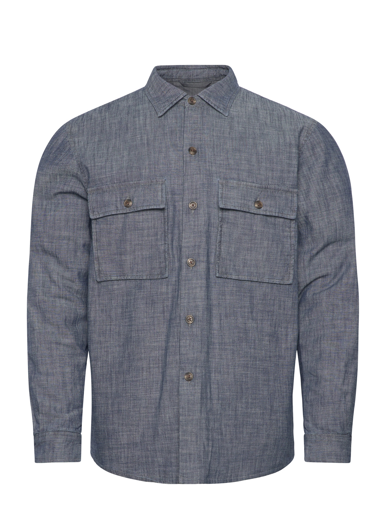 Closed Padded Shirt Shirts & Blouses Dark Night, L, Blue, Skjorter > Afslappet Shirts, Herre