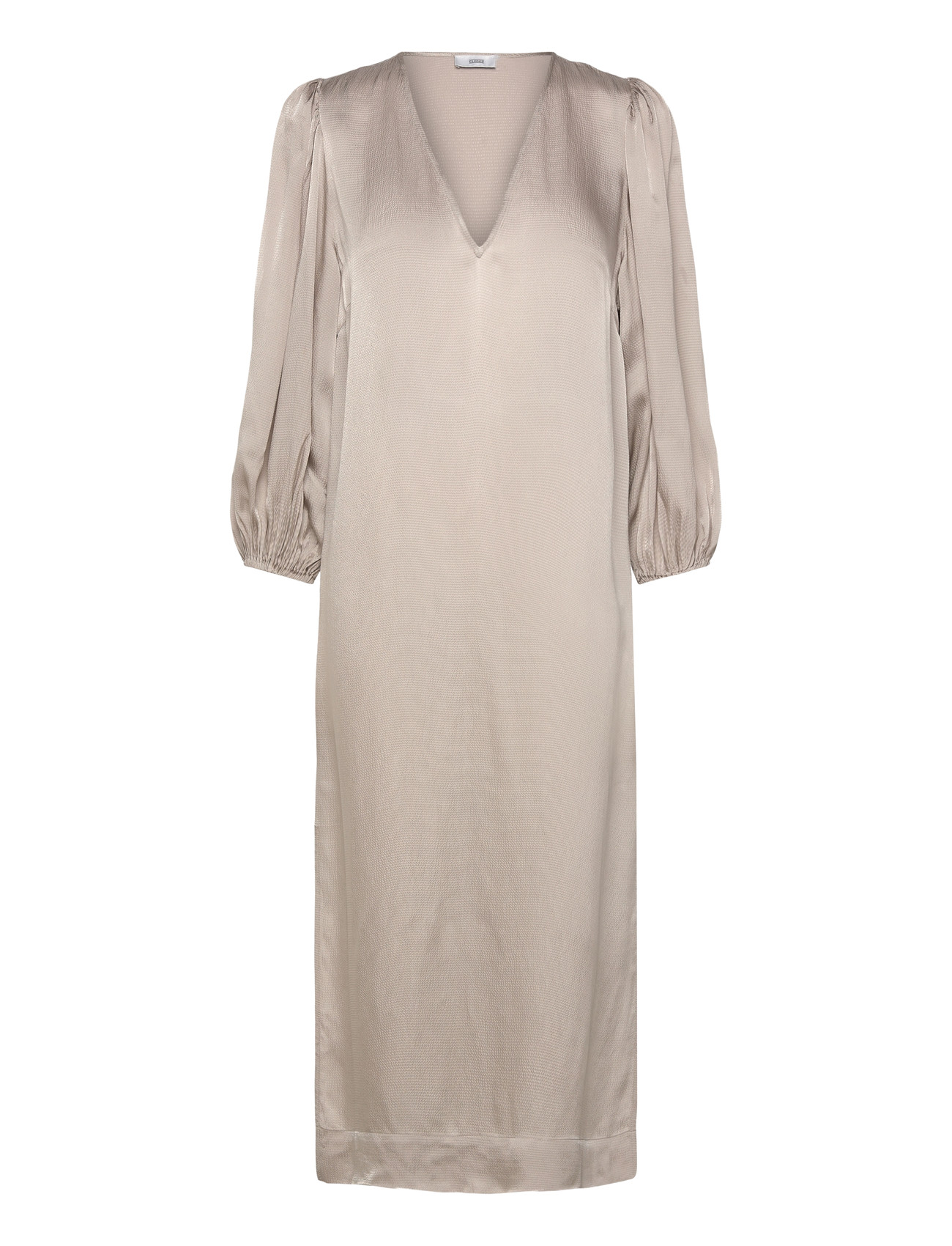 Closed Puff Sleeve Dresses Grey Alabaster, XS, Beige, Kjoler > Maxikjole, Dame