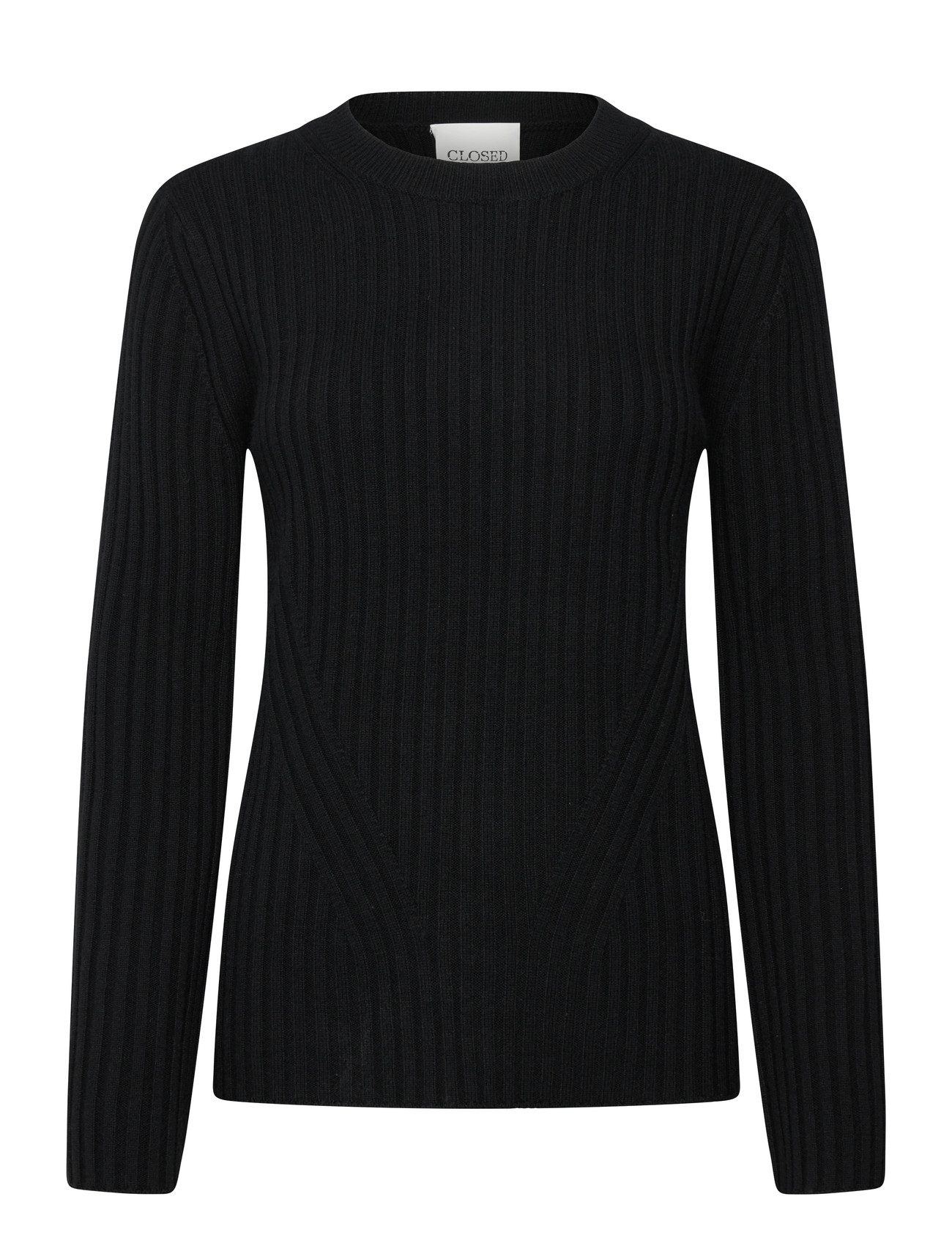 Closed Crew Neck Long Sleeve Knits, S, Black, Strik > Trøjer, Dame