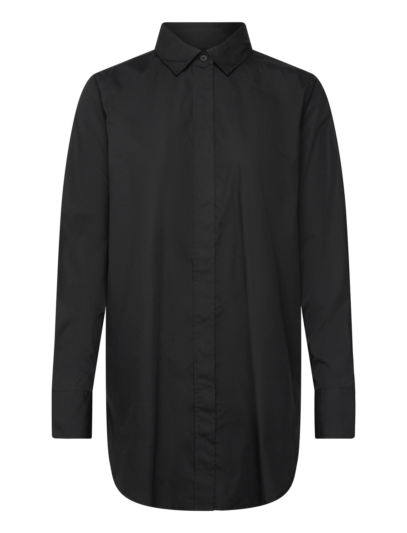 Closed Fitted Long Blouse Shirts & Blouses, XS, Black, Skjorter > Langærmede, Dame
