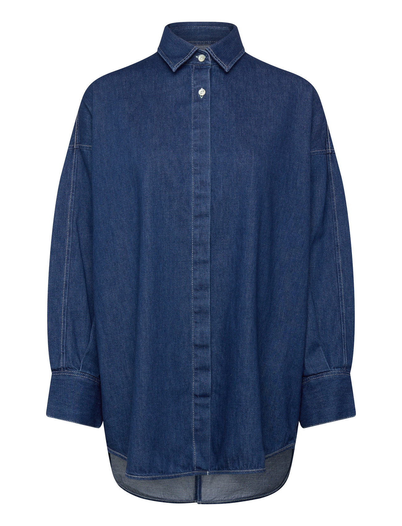 Closed Open Back Blouse Shirts & Blouses, M, Blue, Skjorter > Langærmede, Dame