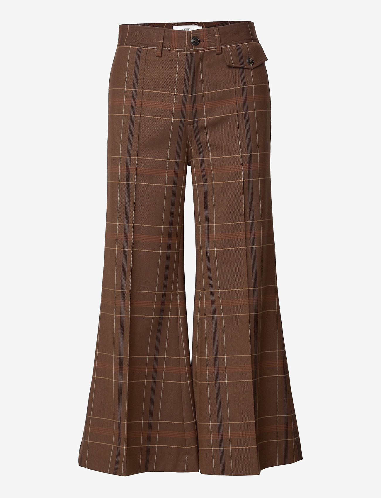 ladies brown wide leg trousers