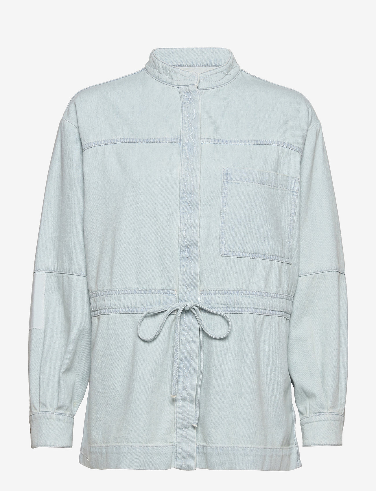 Closed - denim patchwork overshirt - vêtements - light blue - 0