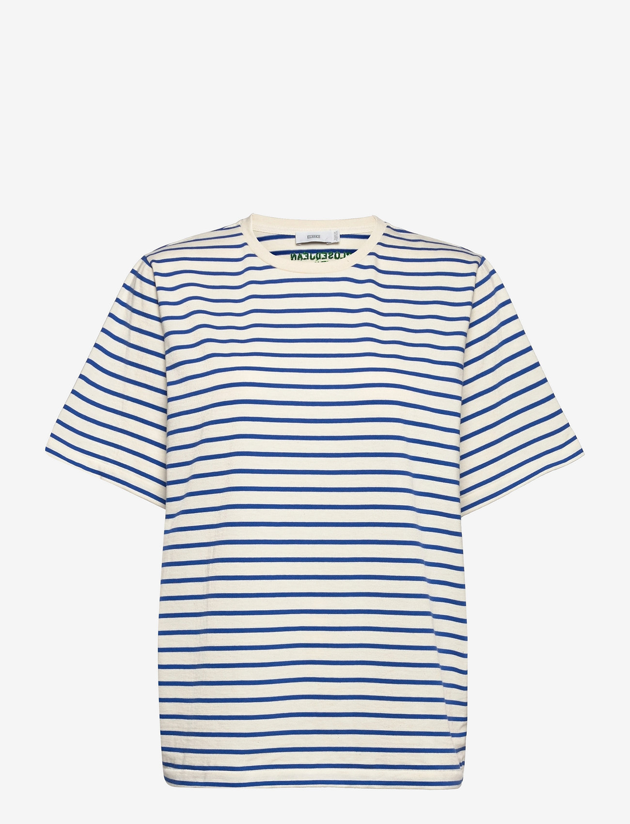 Closed - striped o-shaped tee - t-shirts - sea breeze - 1
