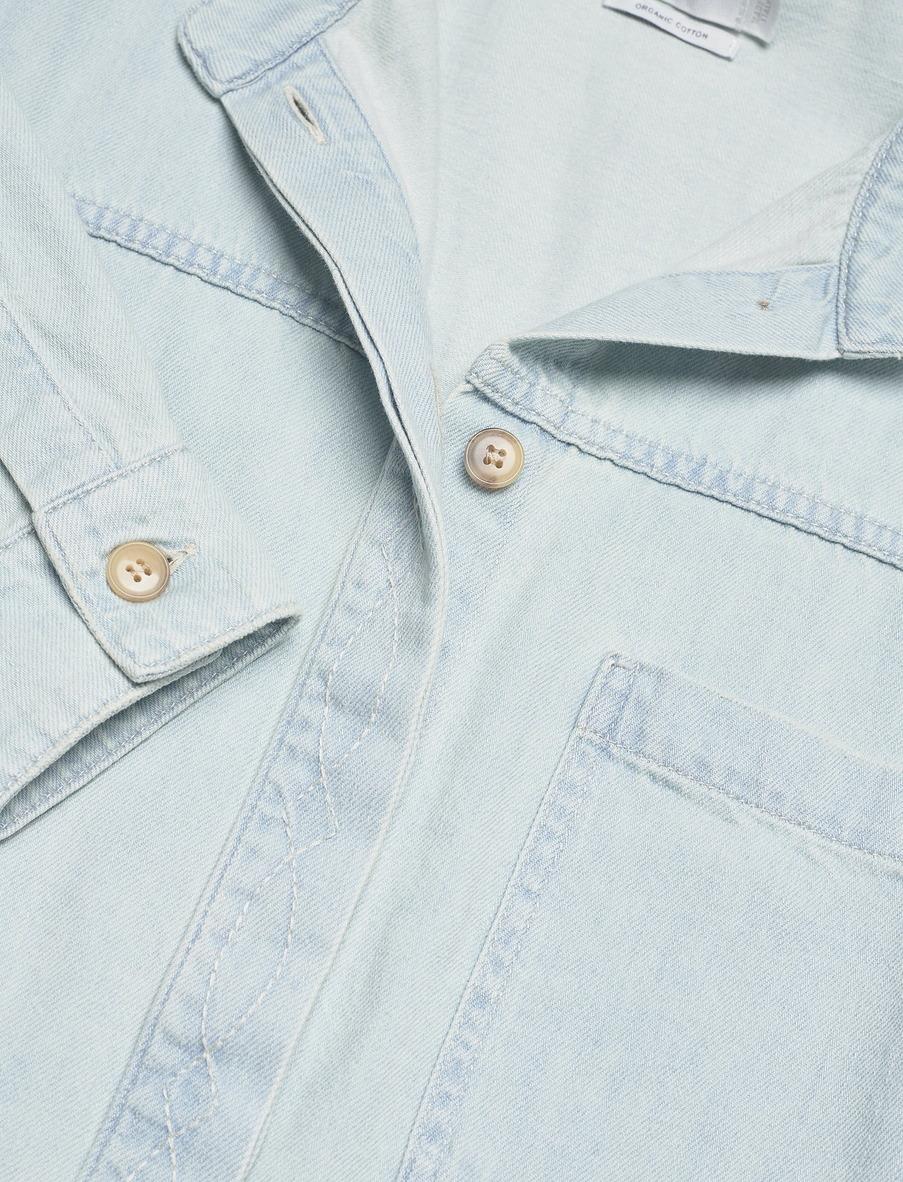 Closed - denim patchwork overshirt - vêtements - light blue - 3
