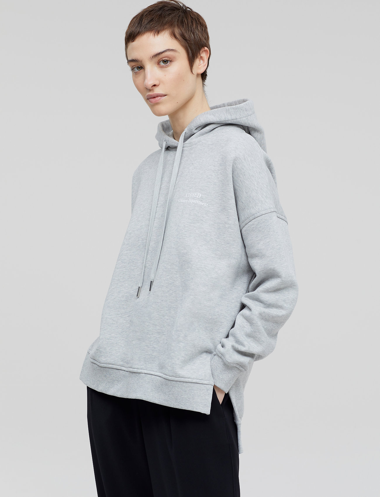 Closed - printed hoodie - sweatshirts et sweats à capuche - light grey melange - 0