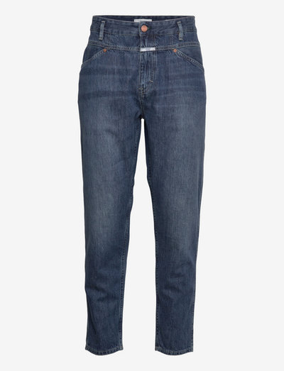 mens pant - tapered jeans - mid blue