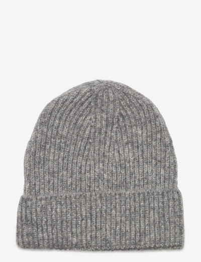 rib hat - megztos kepurės - grey heather melange