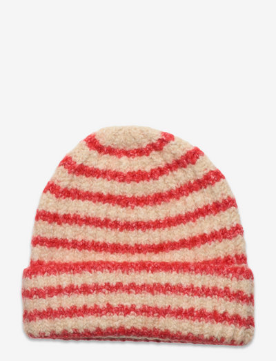 striped hat - huer - fiery red