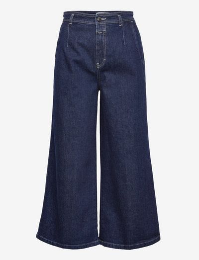 leira - džinsa bikses ar platām starām - dark blue