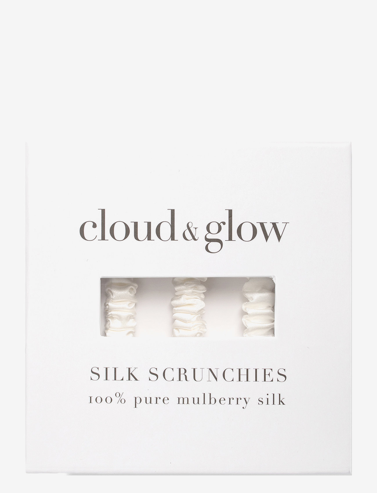 Cloud & Glow - Silk Scrunchies 1 cm - hårsnoddar - creme white - 1