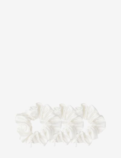 Silk Scrunchies 4 cm - hårsnoddar - creme white