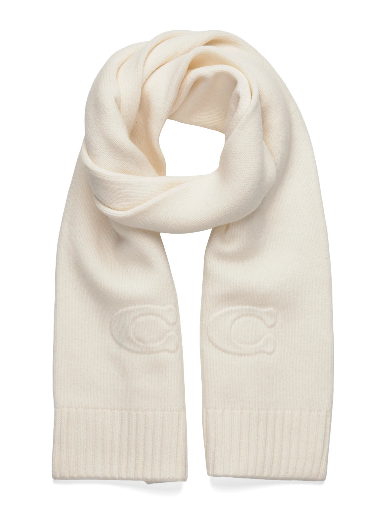 COACH Accessoires Embossed Knit Muffler Weiß - One Size - Damen