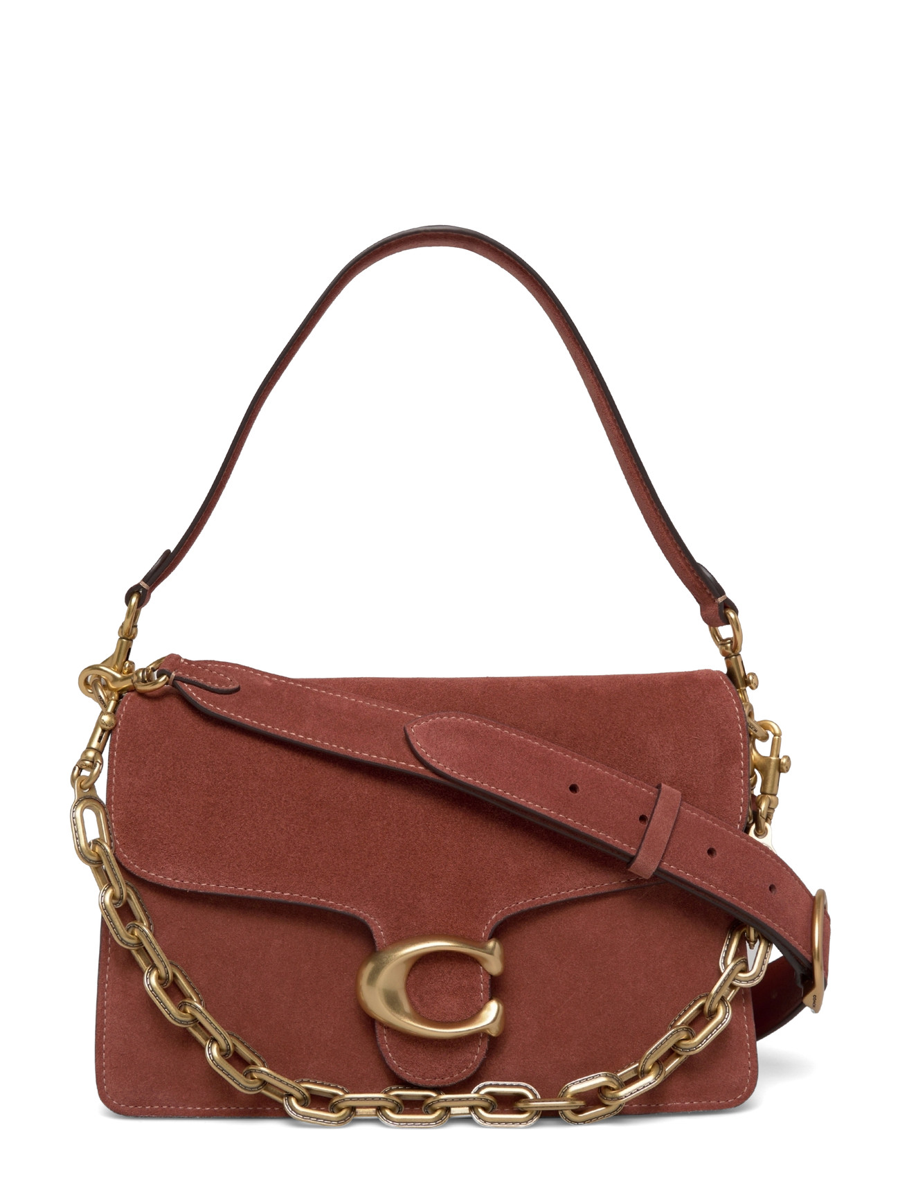 Coach Suede Chain Tabby Shoulder Bag With Chain, One Size, Brown, Designere > Små Skuldertasker-Crossbody-Tasker, Dame