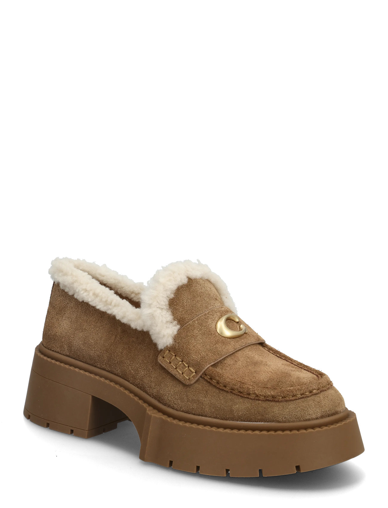 Coach Leah Platform Shearling Loafer, 38.5, Brown, Støvler > Vinterstøvler, Dame