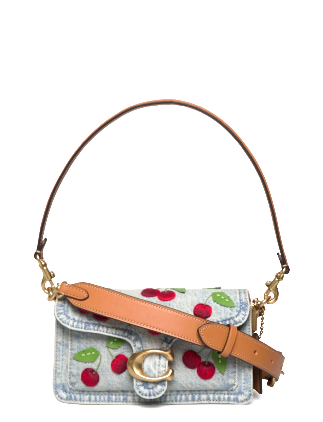 Coach Cherry Embroidered Denim Tabby Shoulder Bag 20, One Size, Blue, Designere > Tasker Med Tophåndtag, Dame