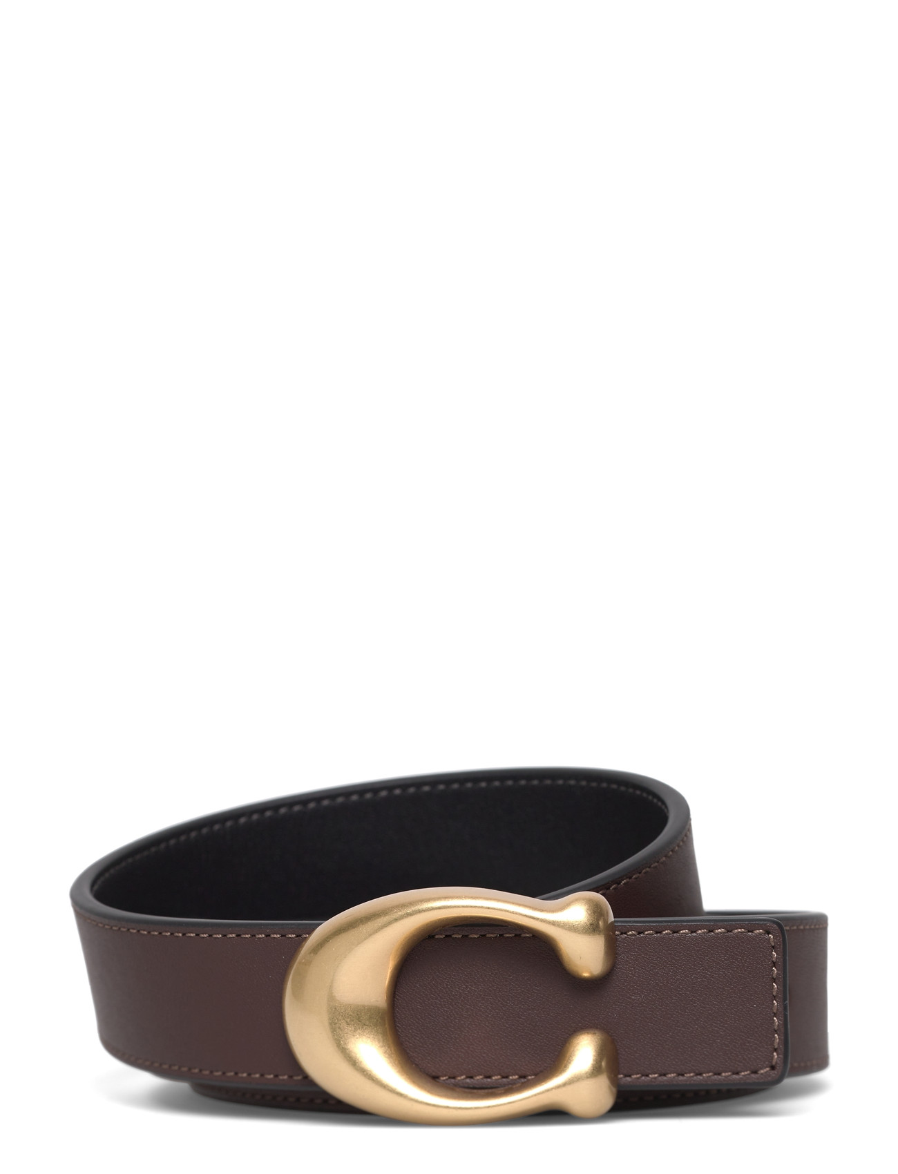 Coach 25Mm Glovetan Leather Sculpted C Reversible Belt, XS, Brown, Belts > Casual Belt, Dame