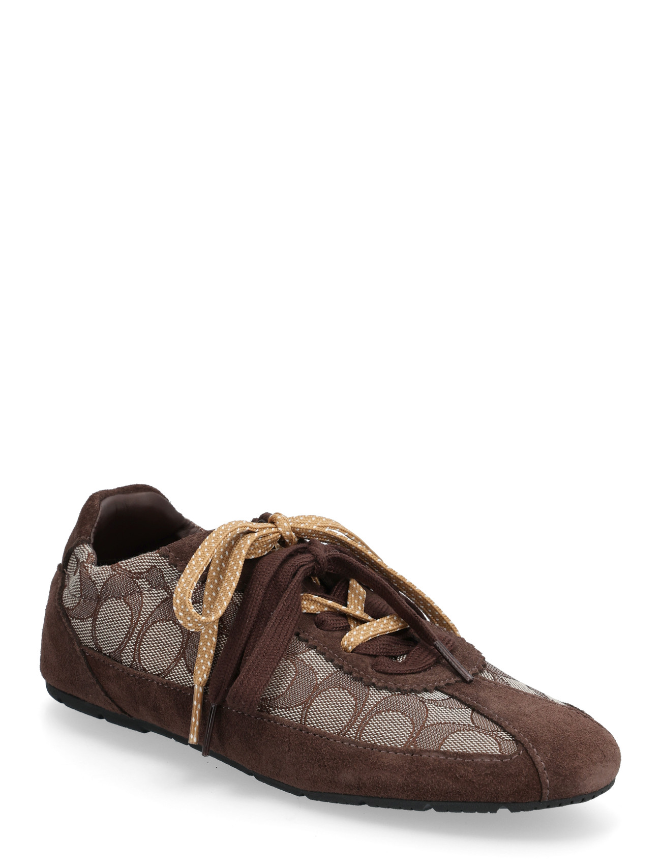 Coach Coach Soft Sneaker With Signature Jacquard, 37.5, Brown, Sneakers > Sneakers Med Lav Top, Dame