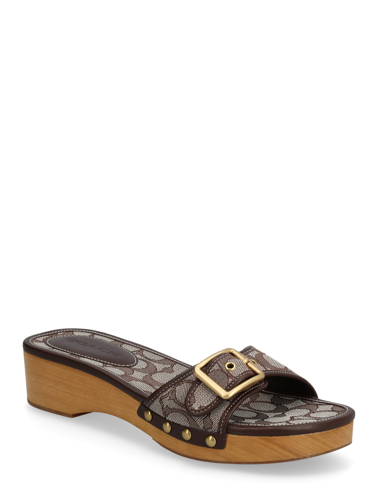 Coach Margot Signature Jacquard Wooden Sandal, 39.5, Brown, Hæle > Sandaler Med Hæl, Dame